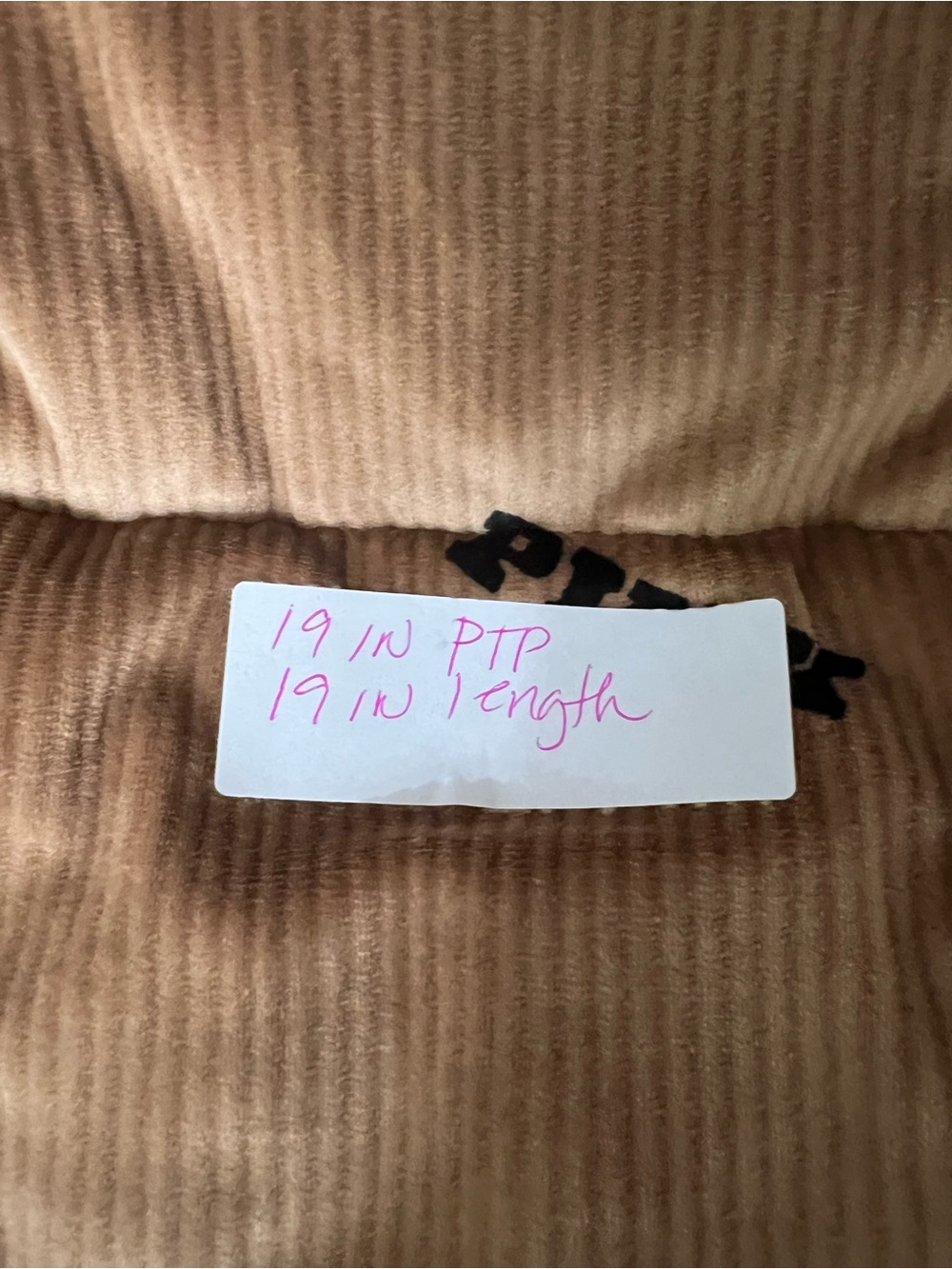 PINK Victoria's Secret Corduroy Quilted Puffer Vest - Brown - Picture 4 of 5
